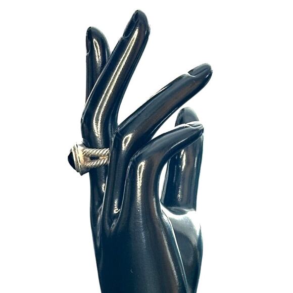 David Yurman Onyx & Diamond Albion Ring - Size 7 - Picture 7 of 14